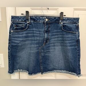 Loft Denim Mini Skirt w/ Frayed edges